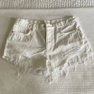 Free People White Denim Shorts